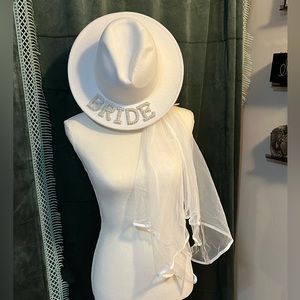 COPY - Bride x Bachelorette Hat with Pearl embellishment and Veil